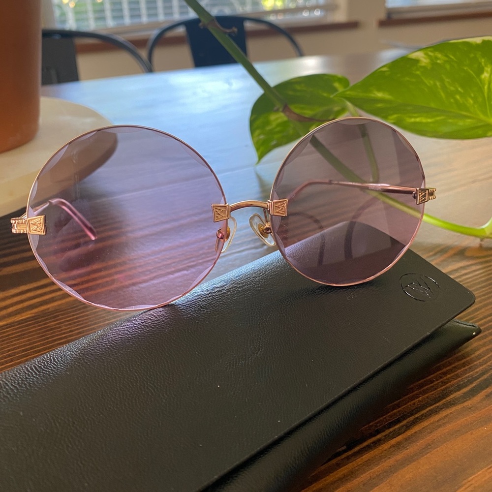 Wild fox starlight round sunglasses pink grandient